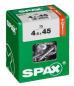 Preview: SPAX Universalschraube WIROX, 4,5x45 mm, 75 Stück, Teilgewinde, Senkkopf, 4191010450457